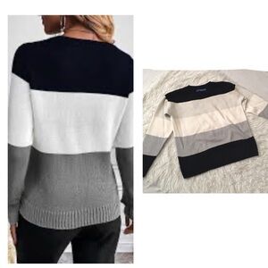 Apt 9. Cozy Blend Knit Sweater Colorblock Size XS